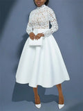 Lace Contrast Floral Fashion Dress