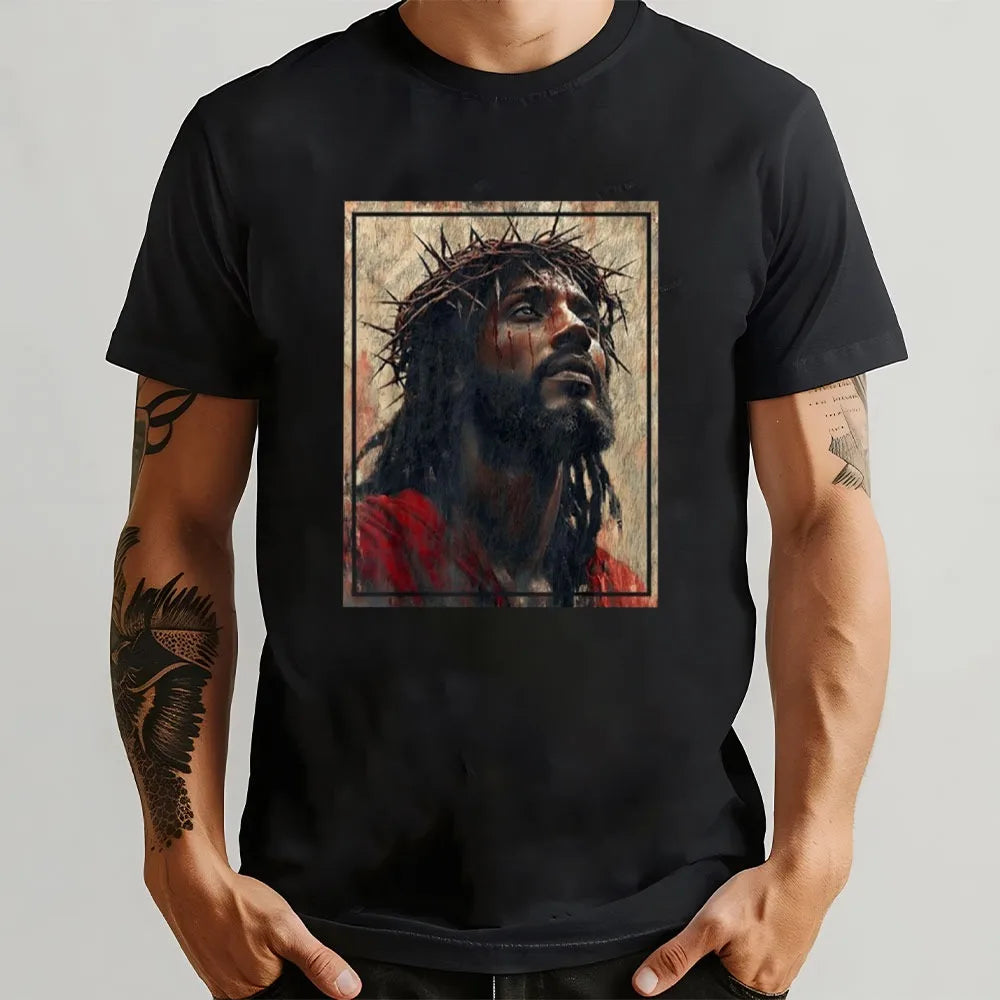 Jesus Crown of Thorns Black T 2