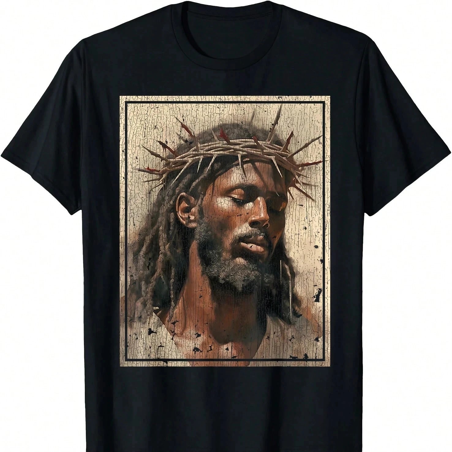Jesus Crown of Thorns Black T 1