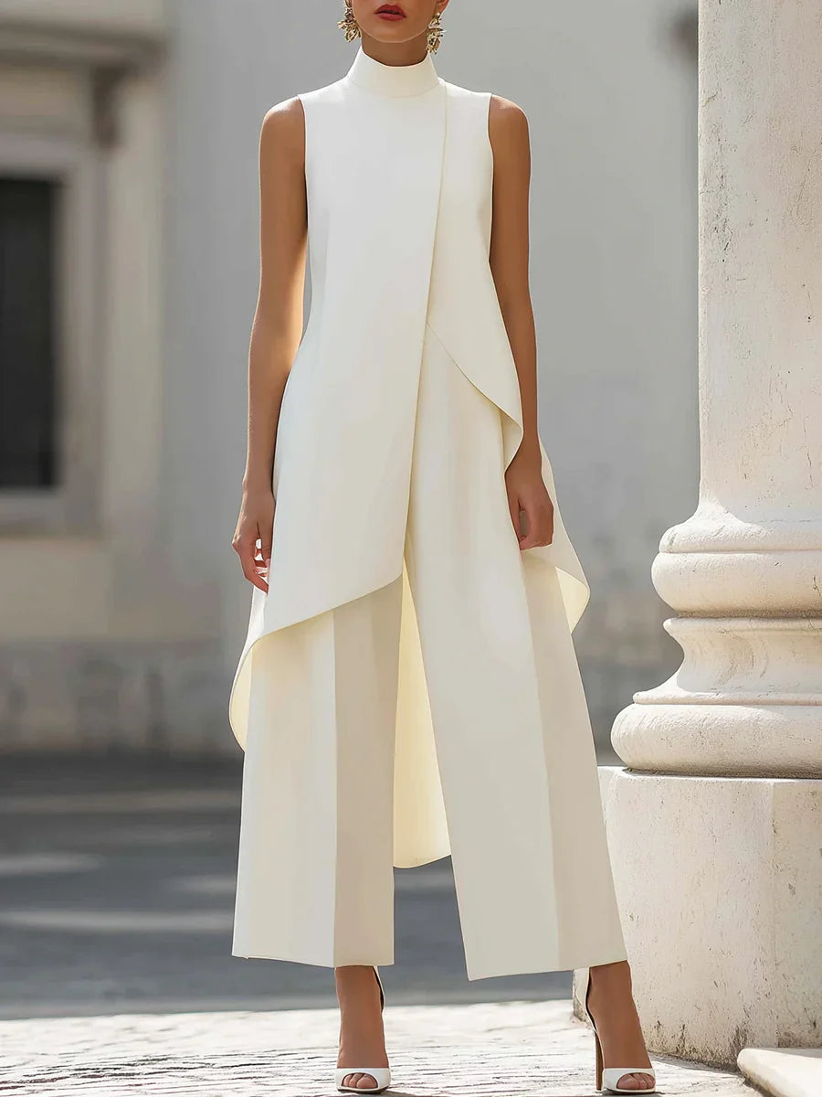 Sleeveless Jumpsuit Wide Leg Culottes