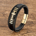 Jesus Cross Charm Woven Bracelet