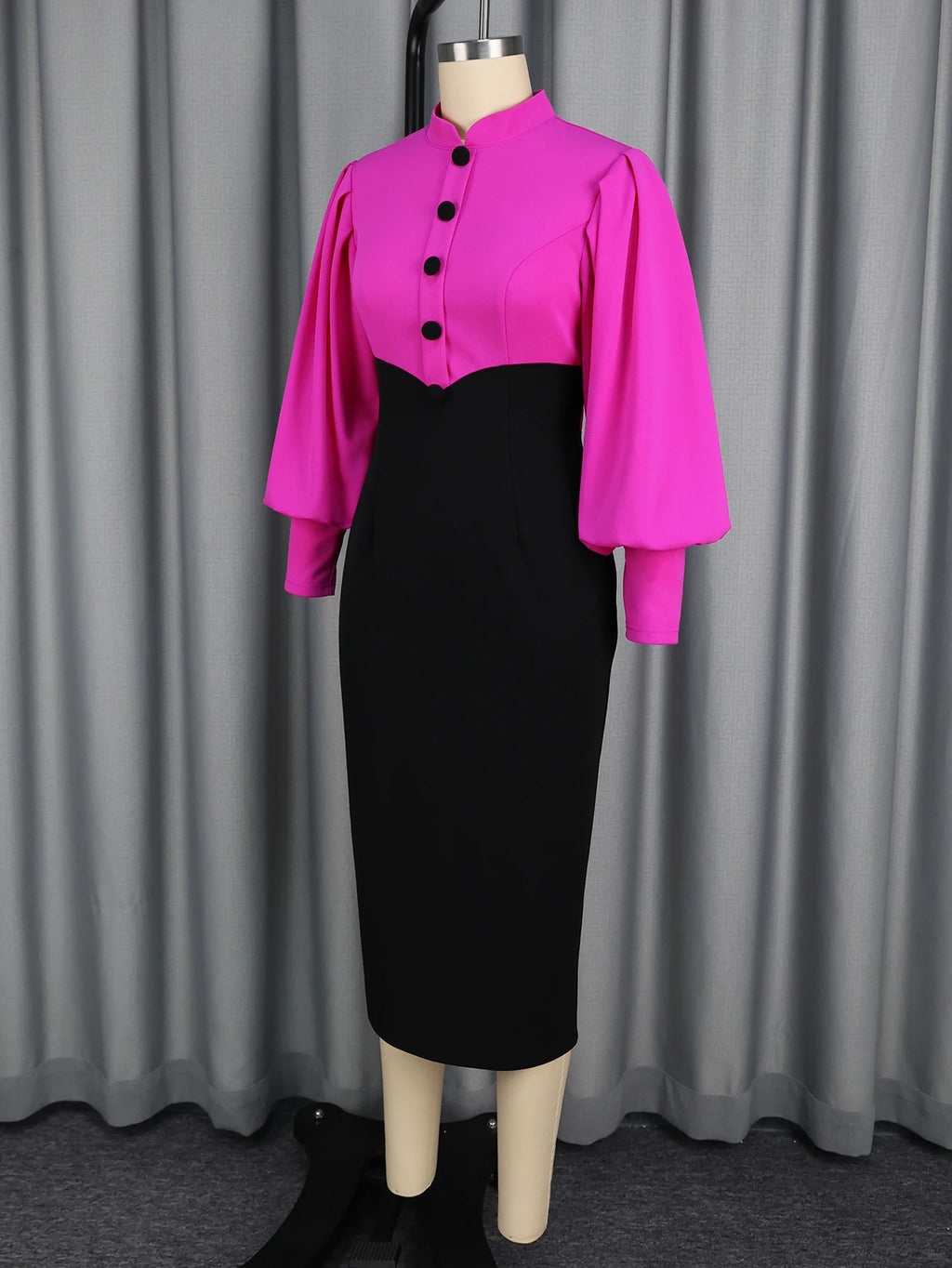 Sophisticated Long Lantern Sleeves Business Dress
