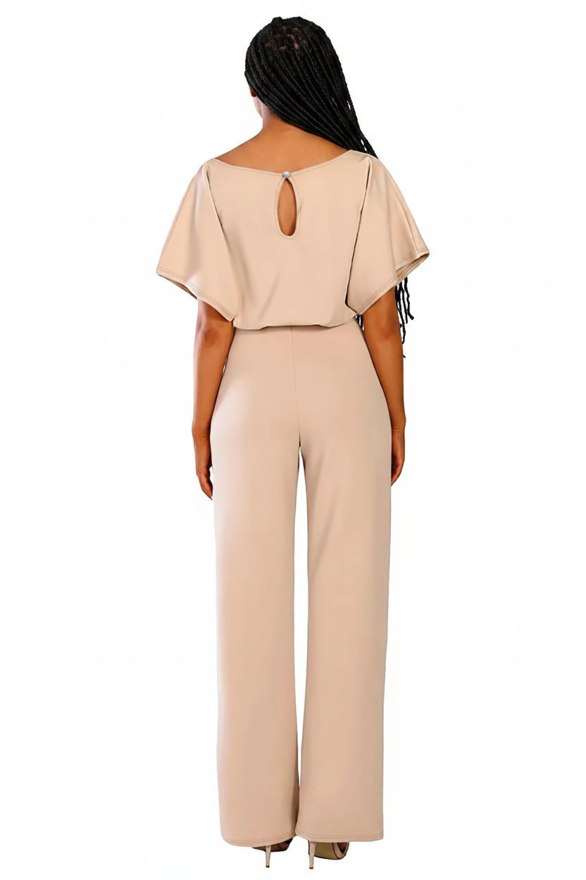 Belted Jumpsuit Casual Wide-Leg Pants