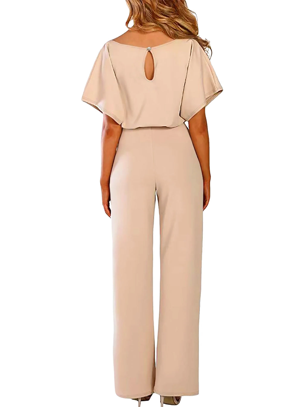Belted Jumpsuit Casual Wide-Leg Pants