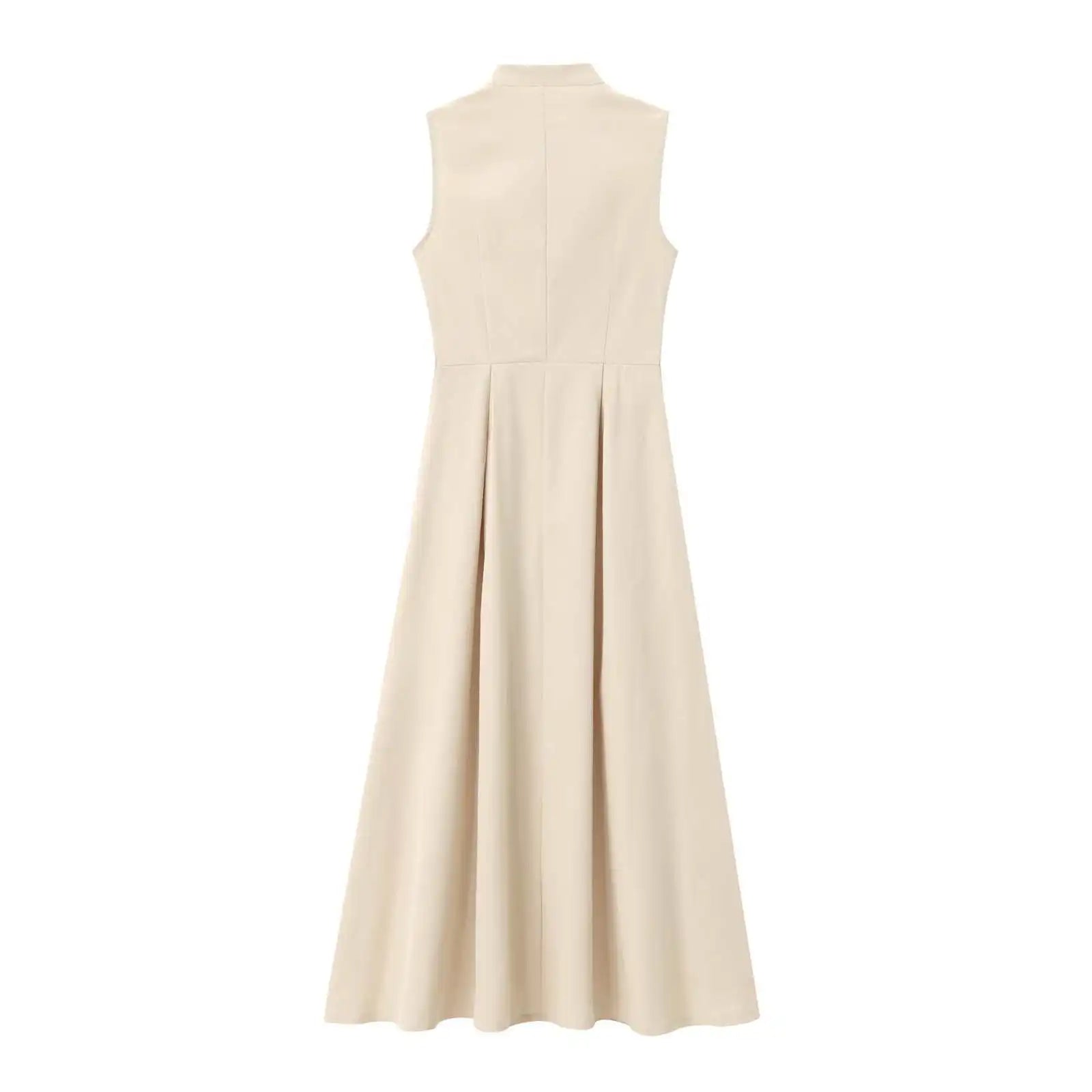 Zipper Sleeveless Long Bodycon Dress 3