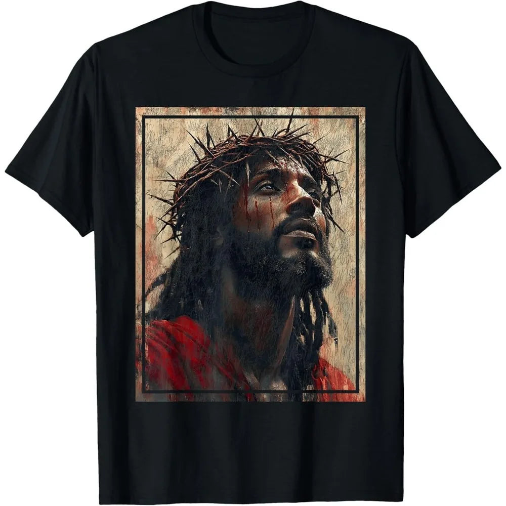 Jesus Crown of Thorns Black T 2