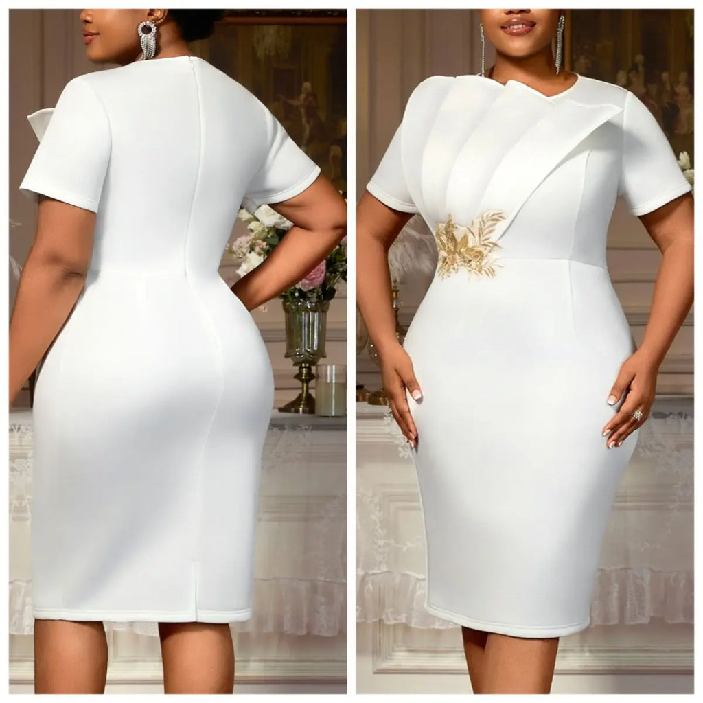 Classic Appliques Lady Figure Dress