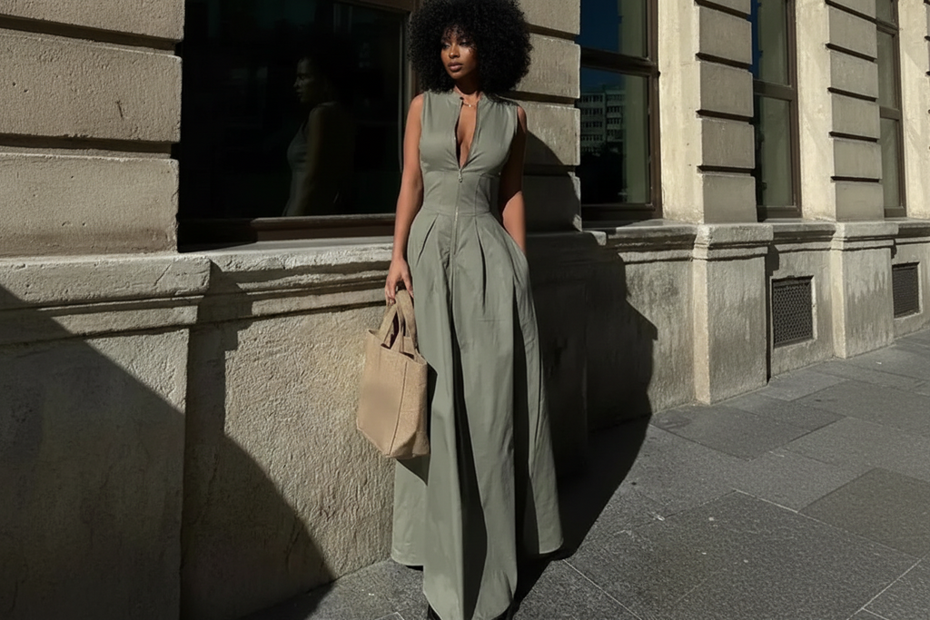Zipper Sleeveless Long Bodycon Dress 3